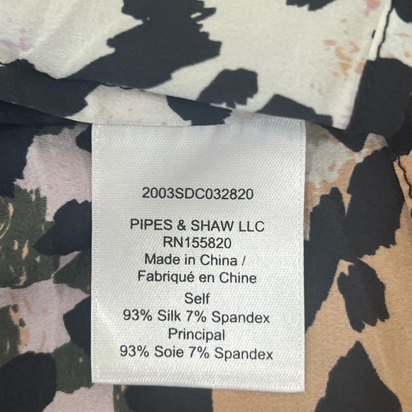 Veronica Beard Amani Watercolor Leopard short sleeve silk blend midi Dress XS/2 - Picture 10 of 12